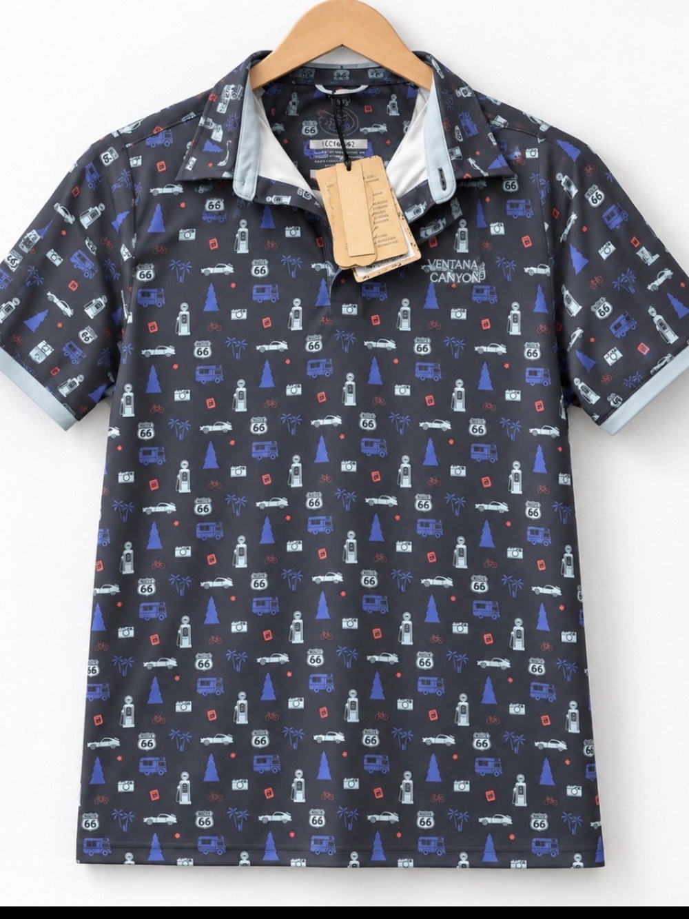 Swannies Ventana Canyon Boys' Black Printed Polo Shirt